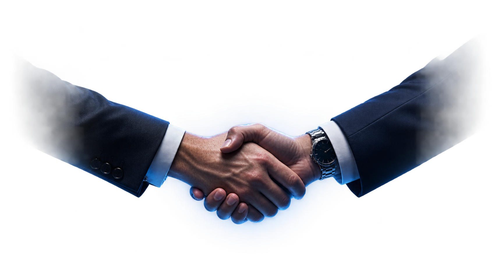 Close-up of a professional business handshake between two corporate partners, symbolizing strategic connection and deal closing